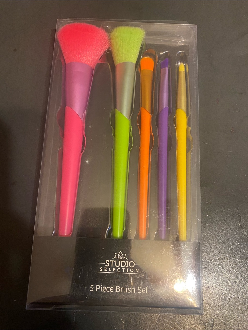 5-Piece Colorful Brush Set - Pink, Green, Orange, Purple, Yellow